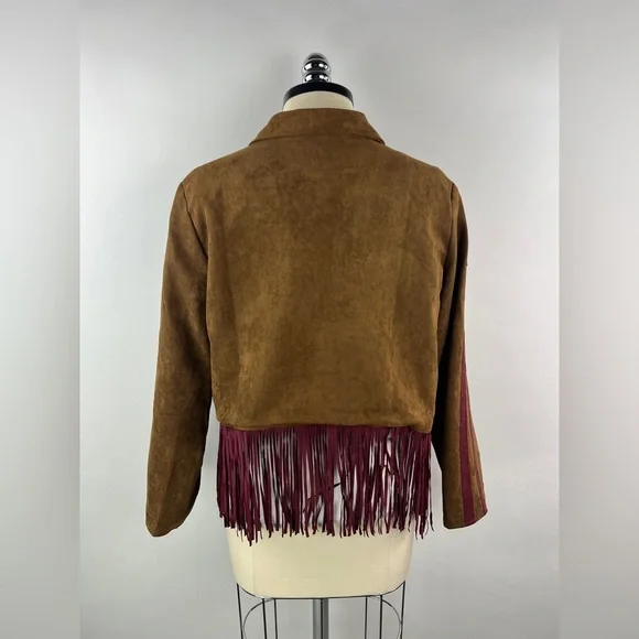 💚 3432. Western Fringe Button Front Jacket - Picture 3 of 8